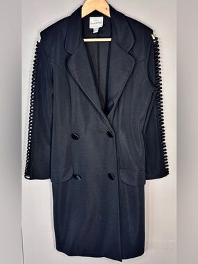 JOSEPH RIBKOFF Double-Breasted Midi Blazer Dress with Coil Sleeve